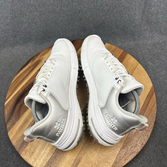 Payntr X 003 Spikeless Golf Shoes Mens 10.5 White Silver Leather Performance - Picture 9 of 12